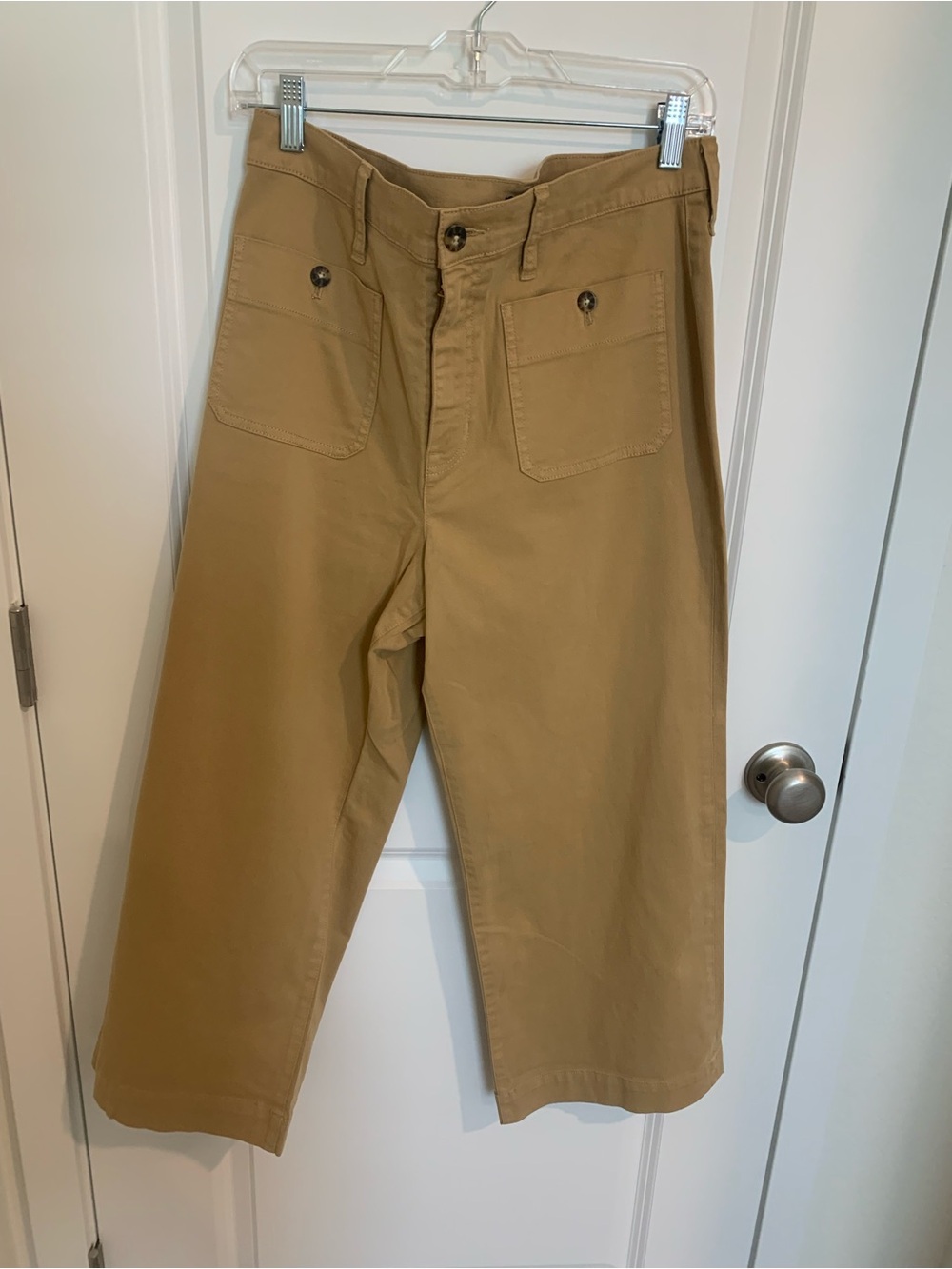 J. Crew Tan Wide-Leg Utility Chinos